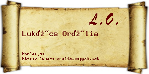 Lukács Orália névjegykártya