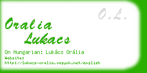 oralia lukacs business card